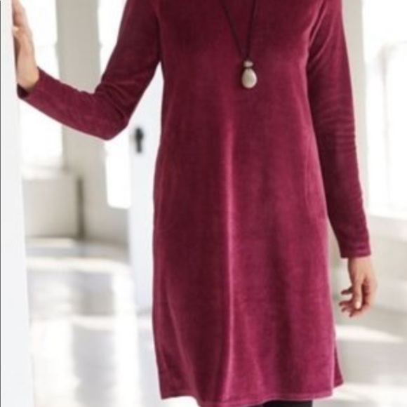 PURE JILL CRUSHED VELOUR DRESS - Picture 2 of 9